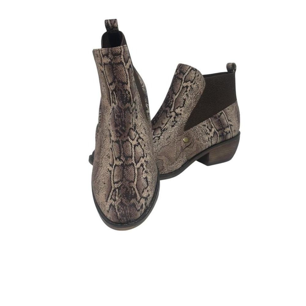 Dominique Nicole Rashida W 10 Snake Print Ankle Boots Unworn EUC BOHO Festival